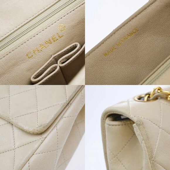 CHANEL CC Mini Matelasse Chain Shoulder Bag Leather Beige GHW Vintage 325RP048 - Picture 12 of 16